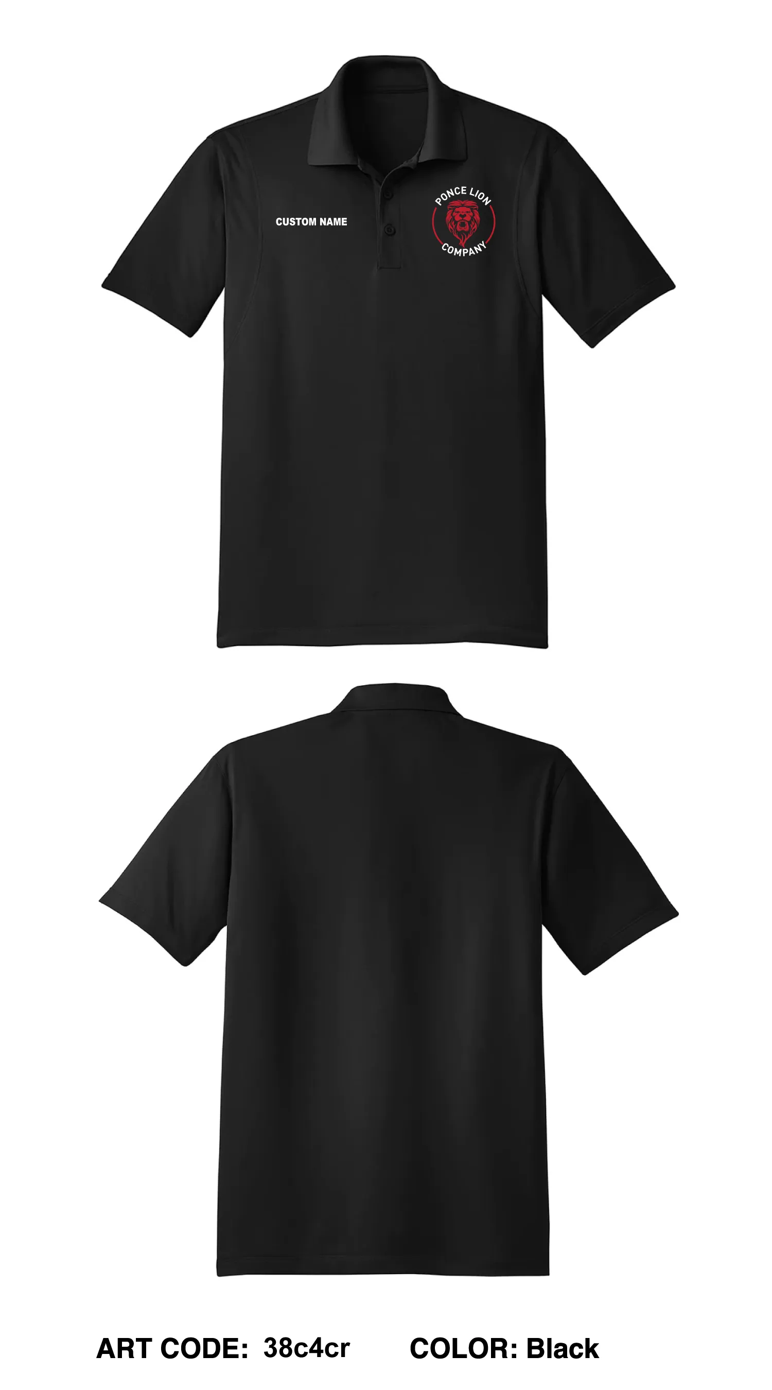 CUSTOM Lion Co, Bulldog Bn Core Men's SS Performance Polo - 38c4cr