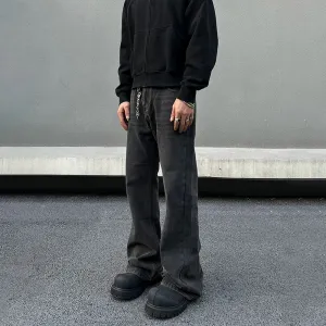 Dark Gray Straight-leg Jeans