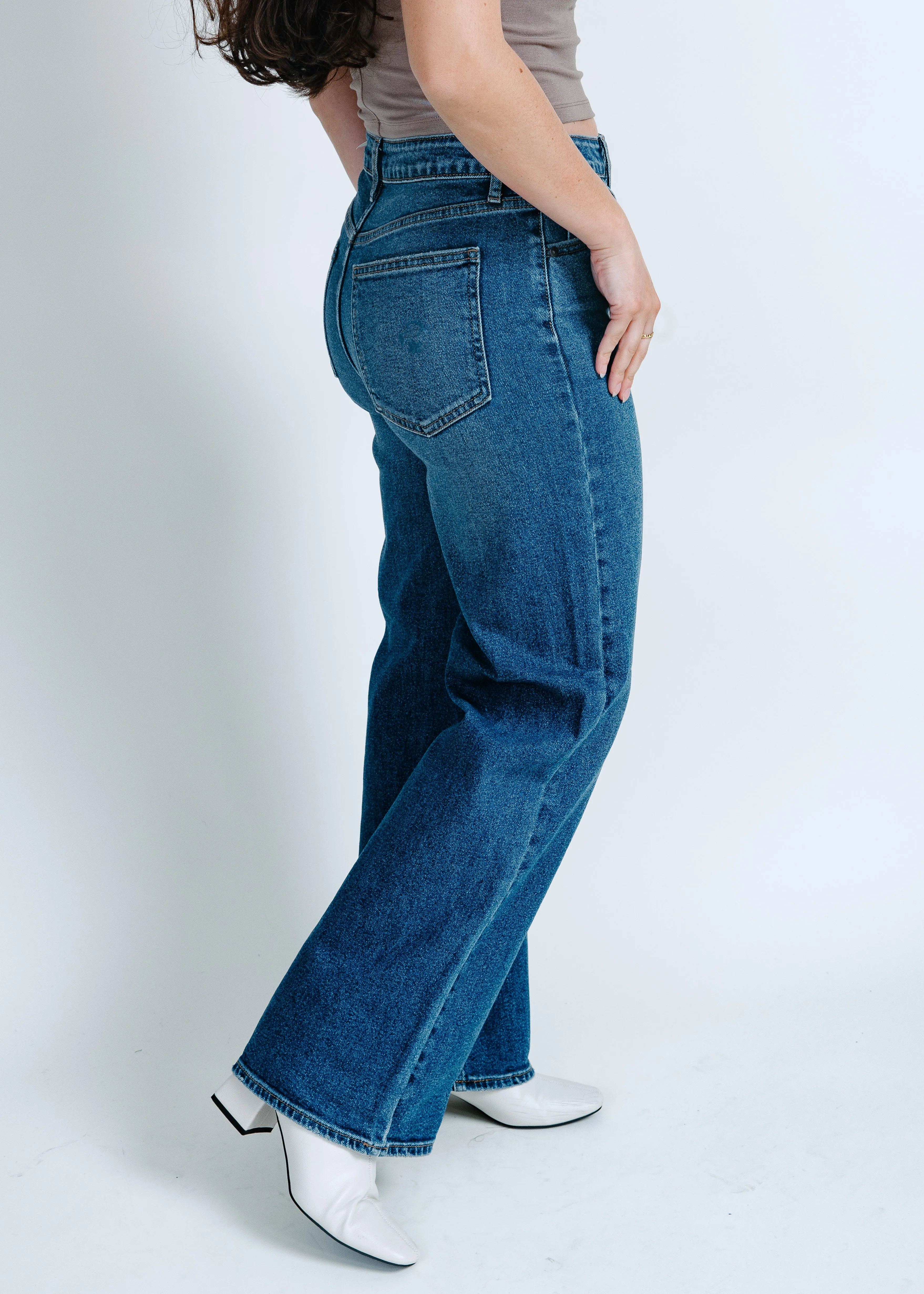 Delaney Straight Leg Denim - Dark Wash