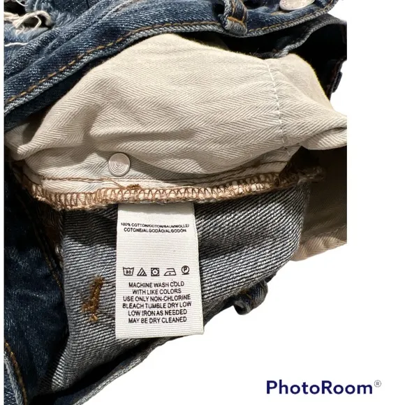Denim cut-off distressed frayed shorts Daisy Chain lace inset 29 New OB585971
