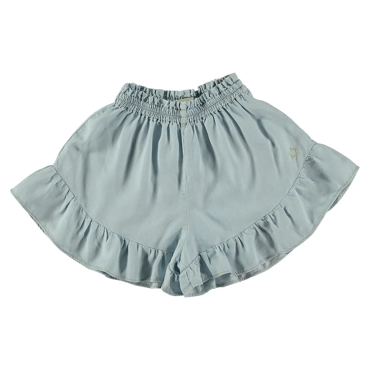 Denim Ruffled Shorts