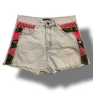 DESIGUAL Cartagena Patchwork Denim Shorts Women's US Size 6 (IT 40)  🔥MINT