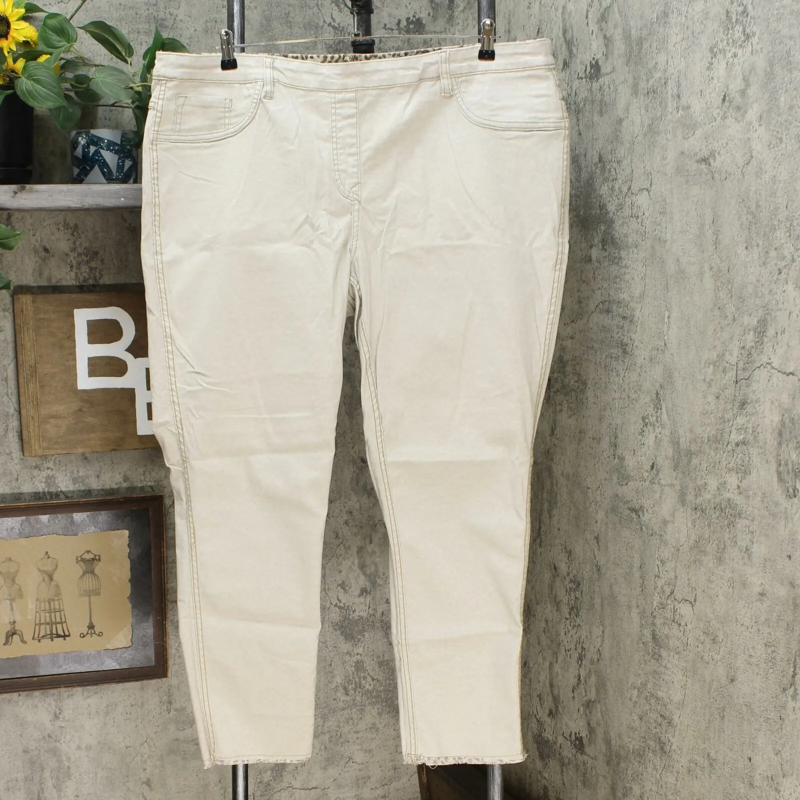 DG2 by Diane Gilman Women's Plus Size Reversible Twill Pull On Skinny Jeans