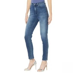 DG2 by Diane Gilman Women's Tall Virtual Stretch Beaded Side Stripe Jeans