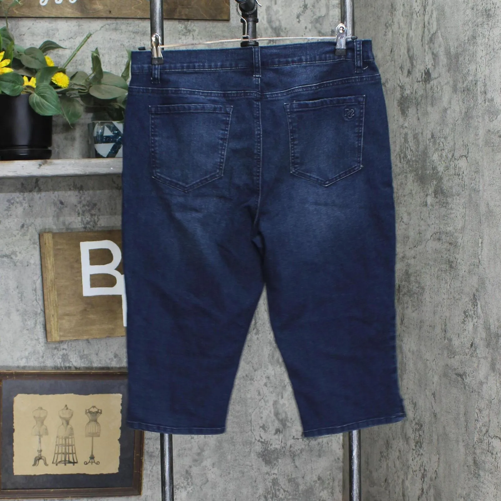DG2 Womens Capri Straight Leg Jeans 166f33156ae9b1 Dark Blue 16
