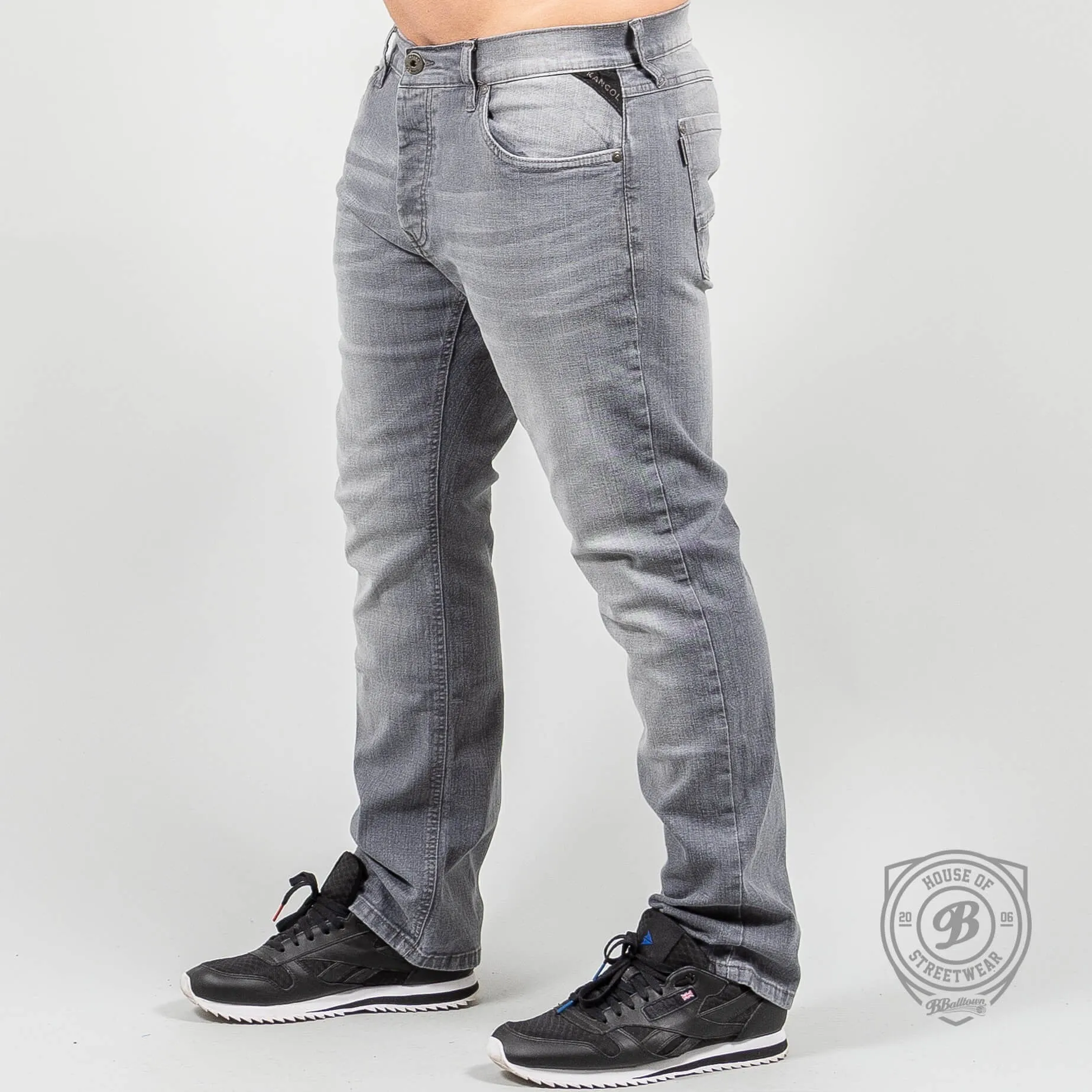 Džínsy Kangol Zane Regular Fit Jeans Short Leg šedé