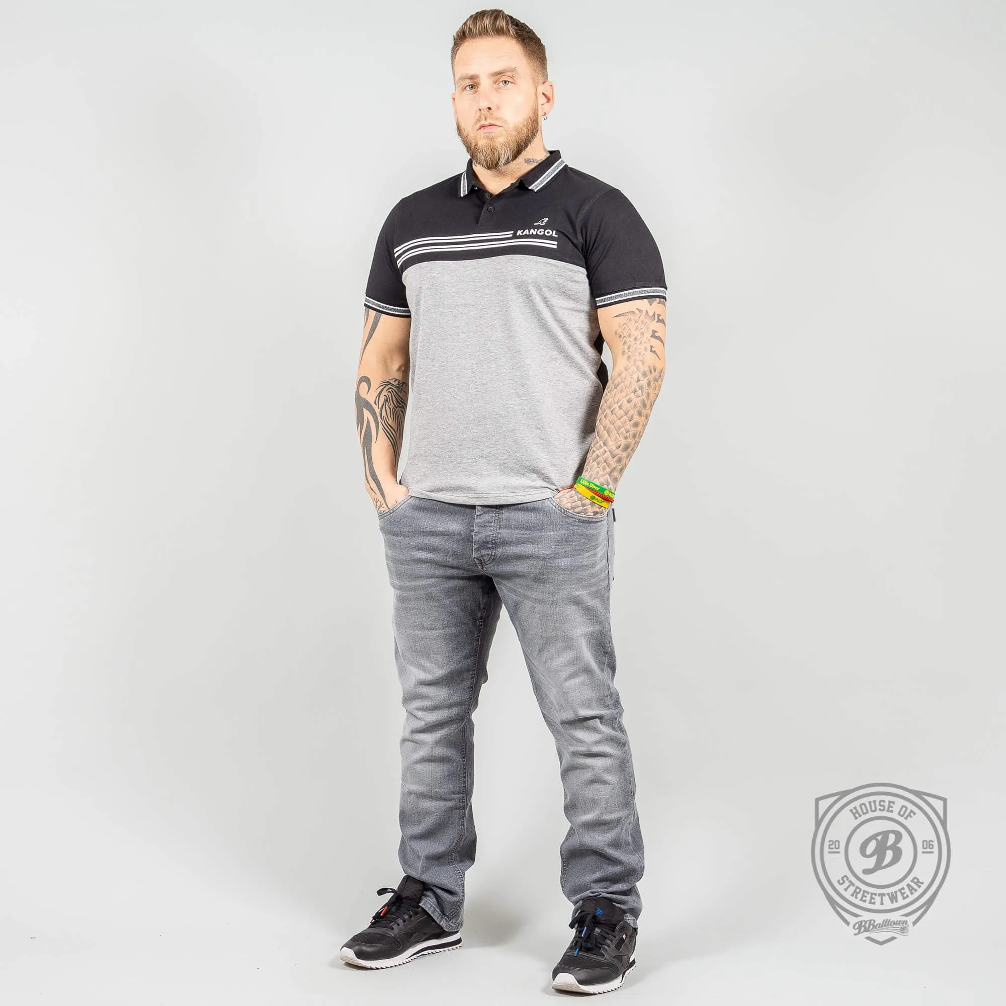 Džínsy Kangol Zane Regular Fit Jeans Short Leg šedé