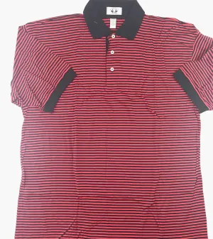 Double Eagle Mens Golf Polo  Red / Black Stripe