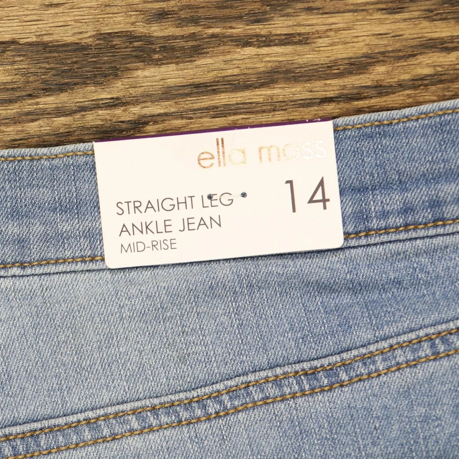 Ella Moss Womens Straight Leg Ankle Mid-Rise Jeans 1693609