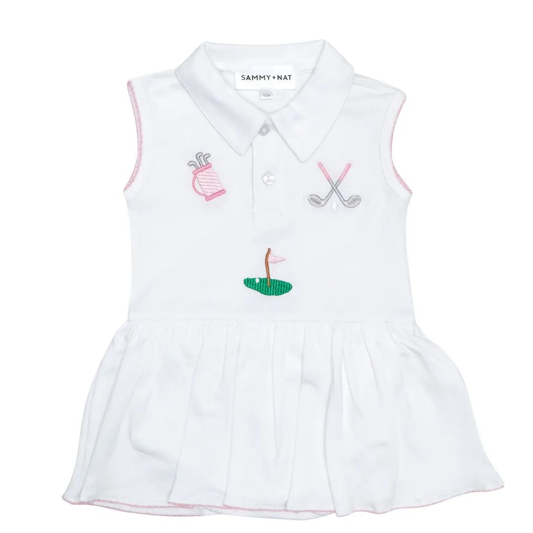 Embroidered Golf Polo Romper