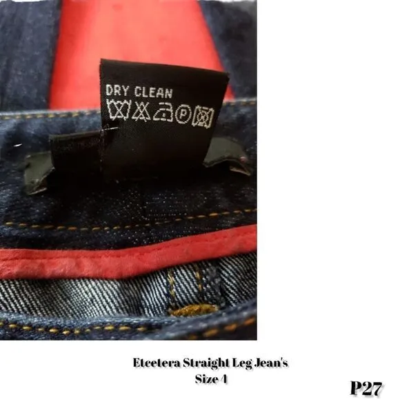 Etcetera Blue Jean's, Size 4, Straight Leg