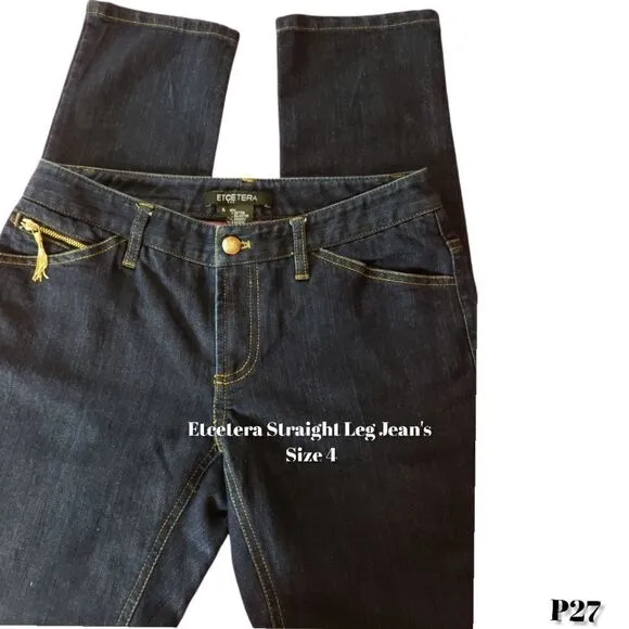 Etcetera Blue Jean's, Size 4, Straight Leg