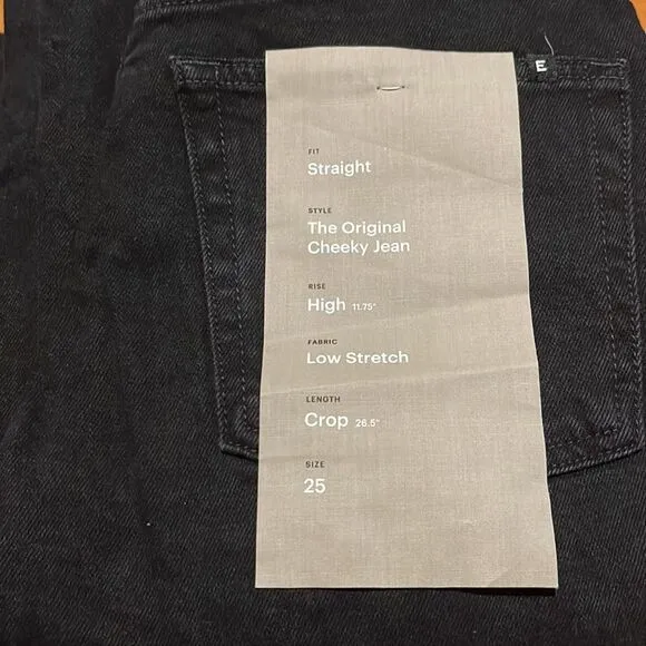 Everlane NWT Original Cheeky Jeans Size 25 Crop in Black