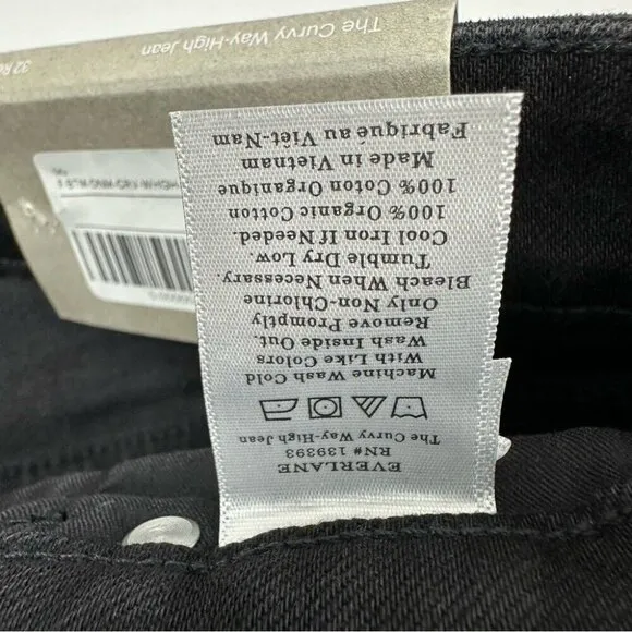 Everlane Women’s NWT Black The Curvy Way-High Minimalist Jean W32/L27.5
