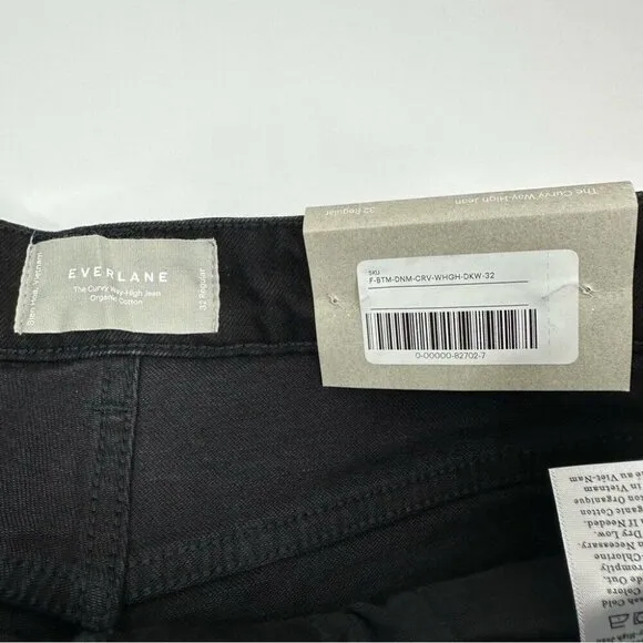 Everlane Women’s NWT Black The Curvy Way-High Minimalist Jean W32/L27.5
