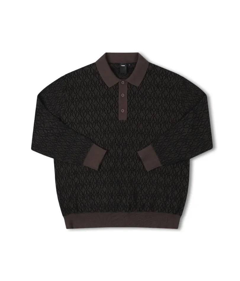 EXPANSION KNIT POLO - BROWN