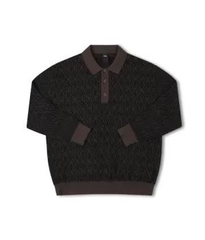 EXPANSION KNIT POLO - BROWN