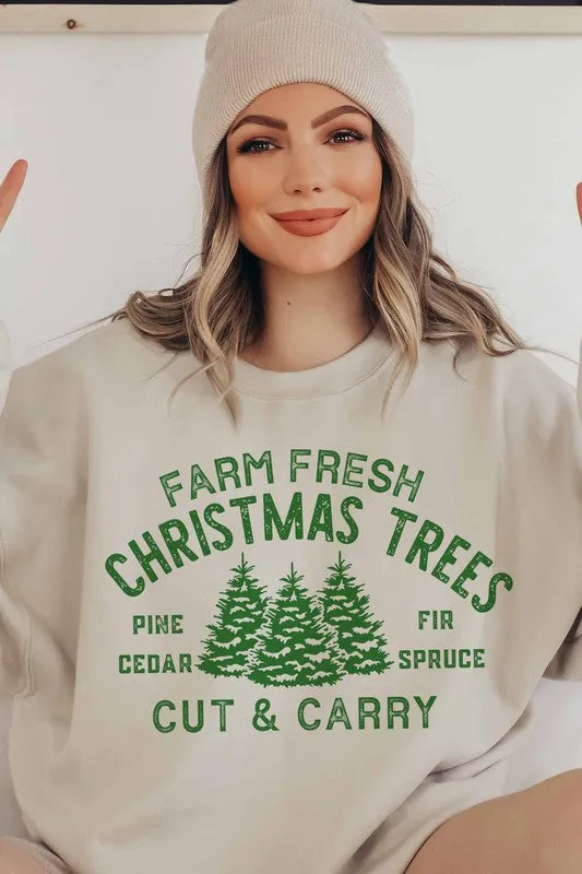 FARM FRESH CHRISTMAS TREES SWEATSHIRT PLUS SIZE