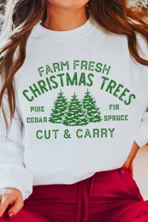 FARM FRESH CHRISTMAS TREES SWEATSHIRT PLUS SIZE