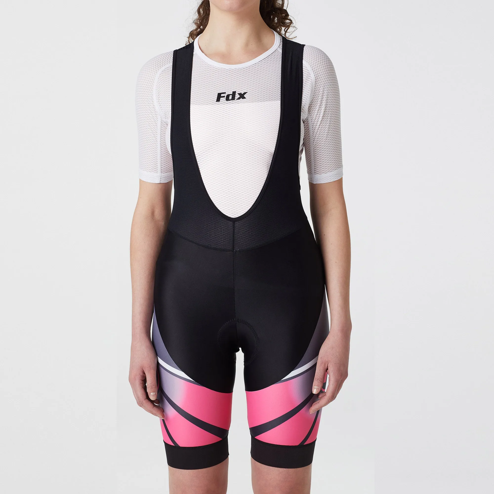 Fdx Women's & Girl's Set Signature Pink Summer Cycling Jersey & Bib Shorts