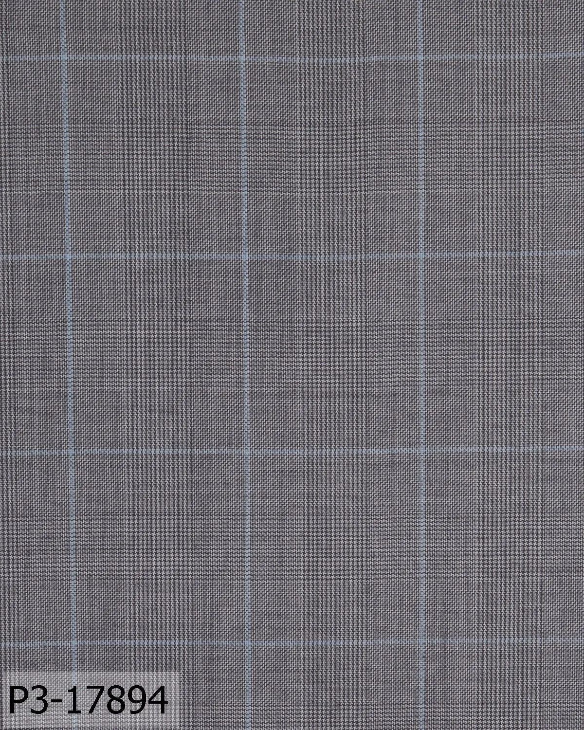 Fossil Grey With Sky Blue Prince of Wales Check Suit