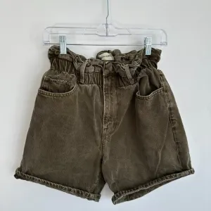 FRAME Denim High Waist Pull On Shorts Women Size XS Washed Green