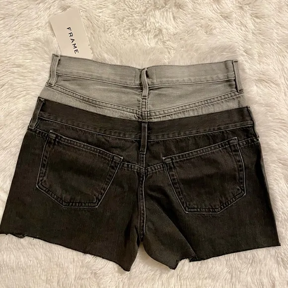 Frame Denim Layered Jean Shorts