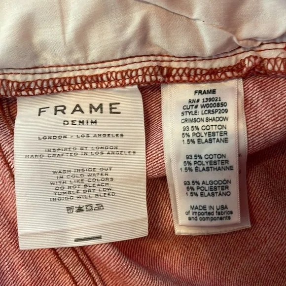 Frame Denim Le Cutoff Shorts, Crimson Shadow size 24