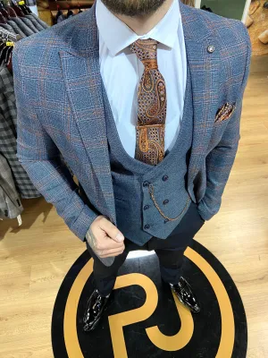 Fury - Navy/Orange 3 Piece Suit