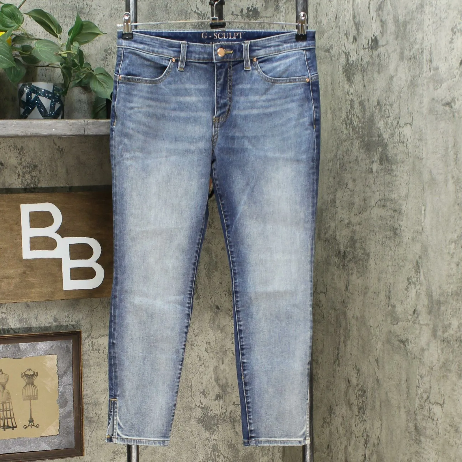 G by Giuliana G-Sculpt Women's Ankle Jeans LA Two Tone Wash 10 Petite