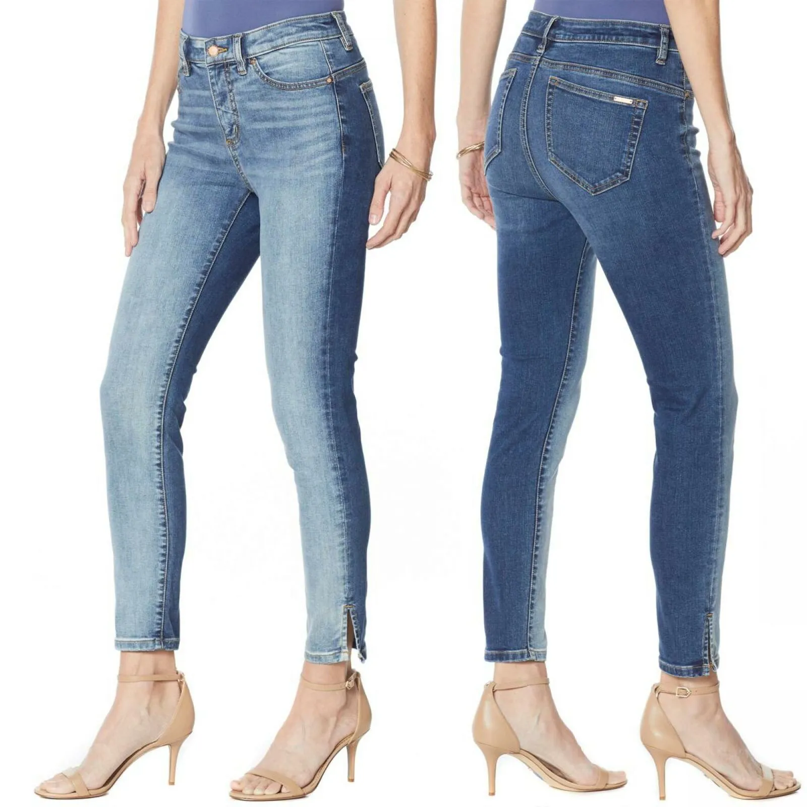 G by Giuliana G-Sculpt Women's Ankle Jeans LA Two Tone Wash 10 Petite