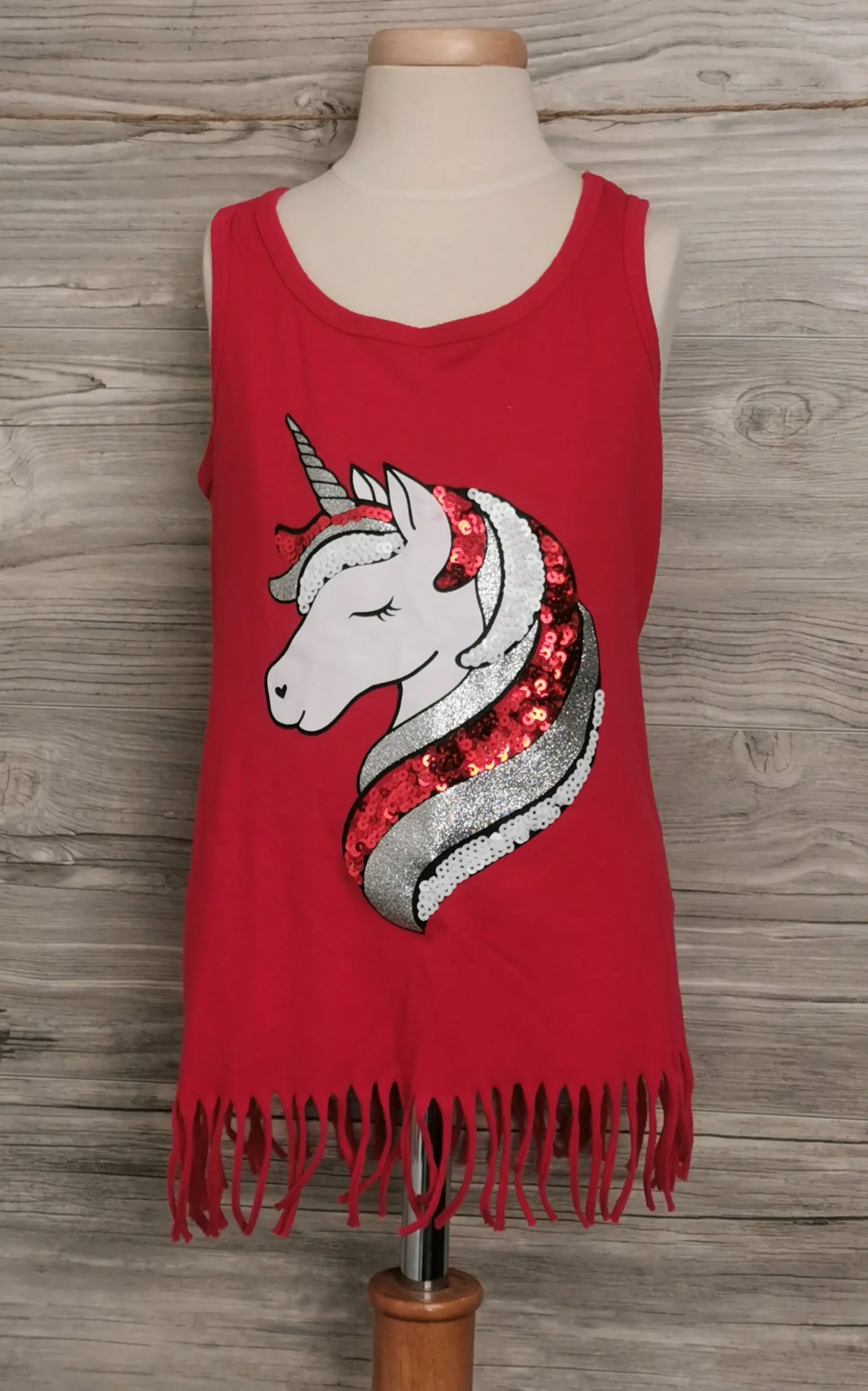 GIRL SIZE MEDIUM (7/8 YEARS) - CHILDREN'S PLACE, Unicorn Tank Top EUC B8