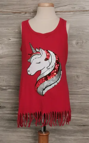 GIRL SIZE MEDIUM (7/8 YEARS) - CHILDREN'S PLACE, Unicorn Tank Top EUC B8