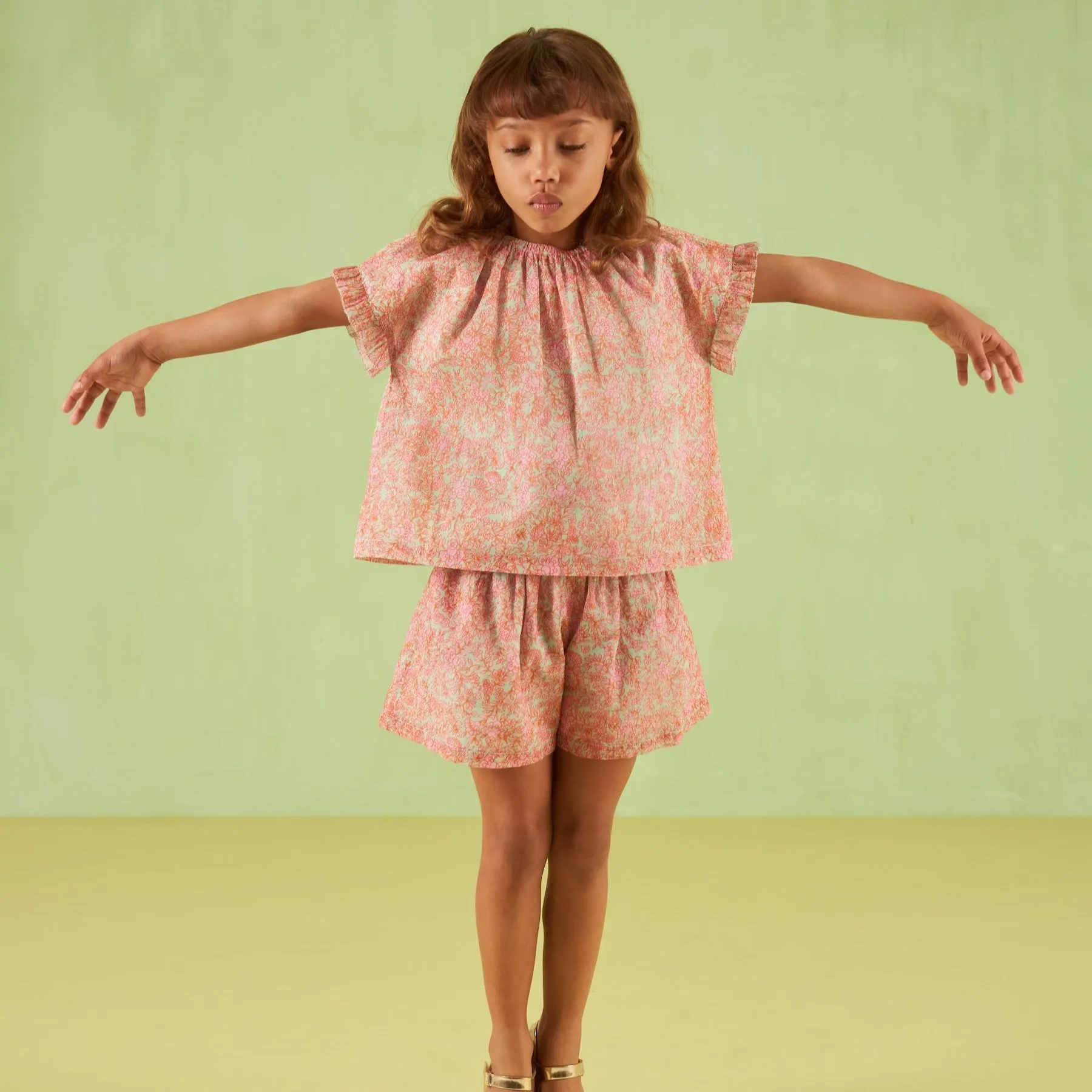 Girls Pink Bazar Short Set