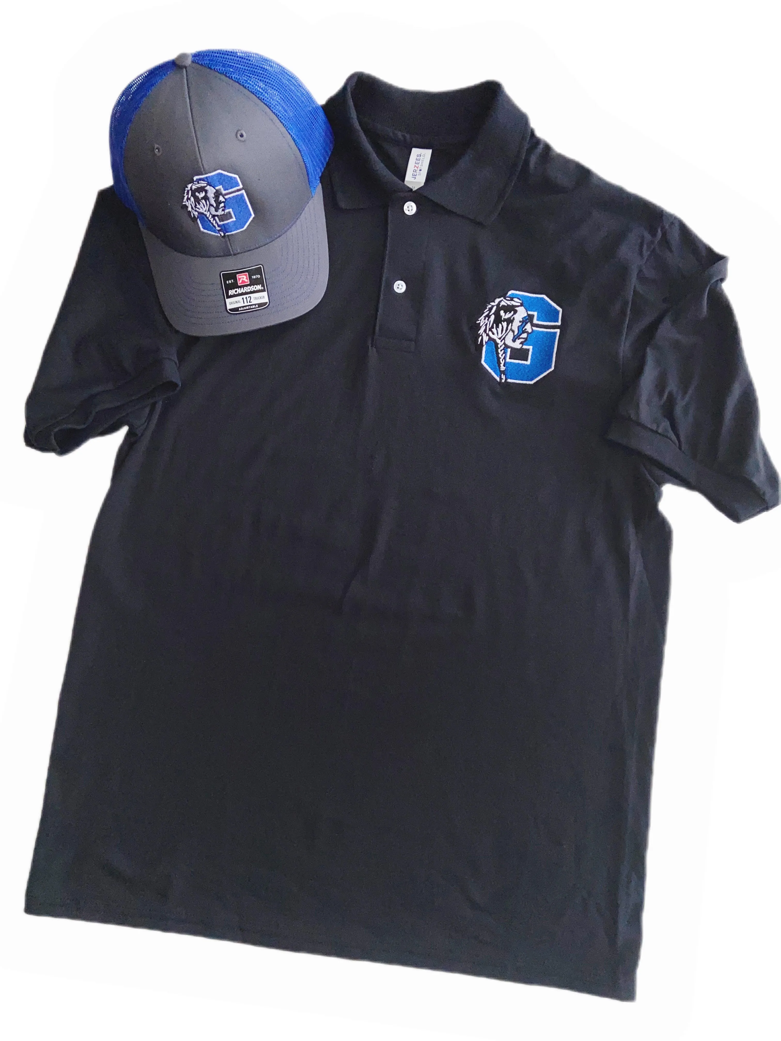 Glenpool Warriors Embroidered Jerzees Spotshield POLO