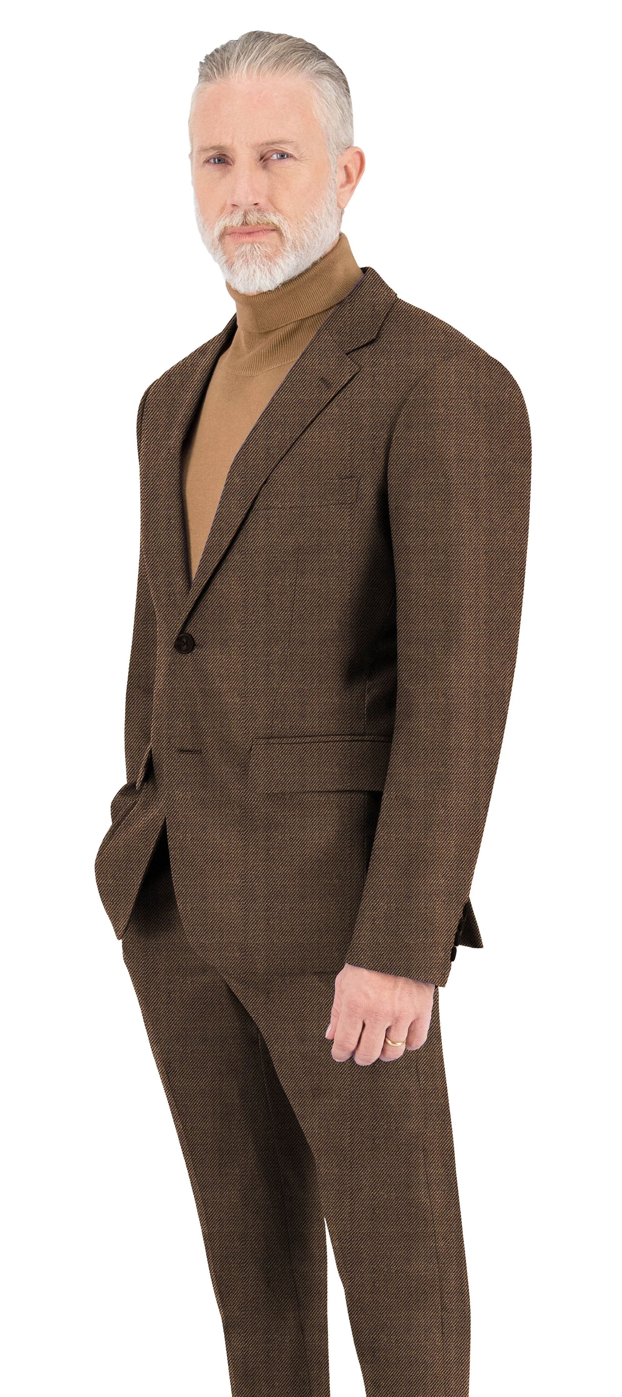 Golden Brown Texture Plain Suit