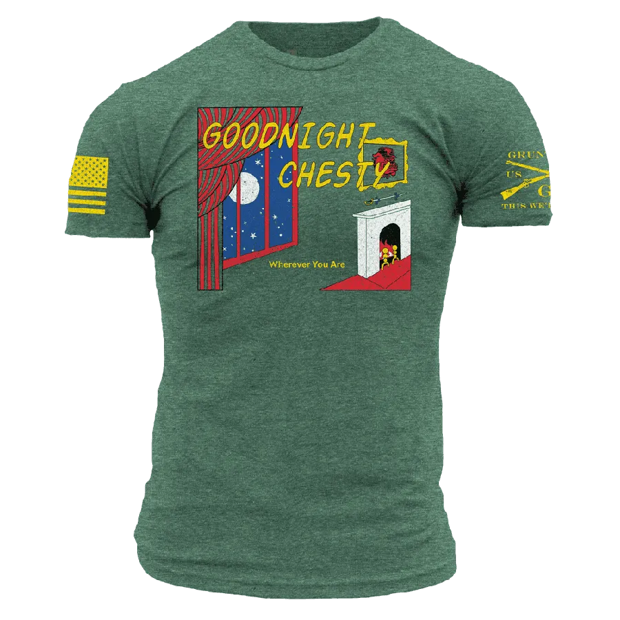Goodnight Chesty T-Shirt - Heather Forest Green
