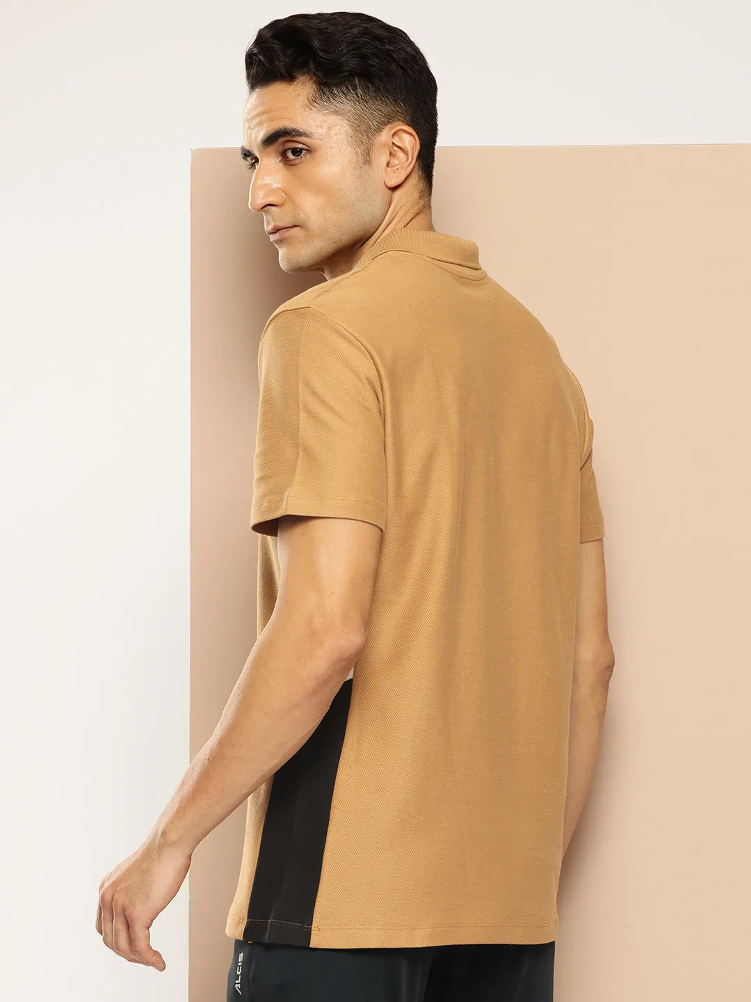 Graphical Panel Polo T-Shirt