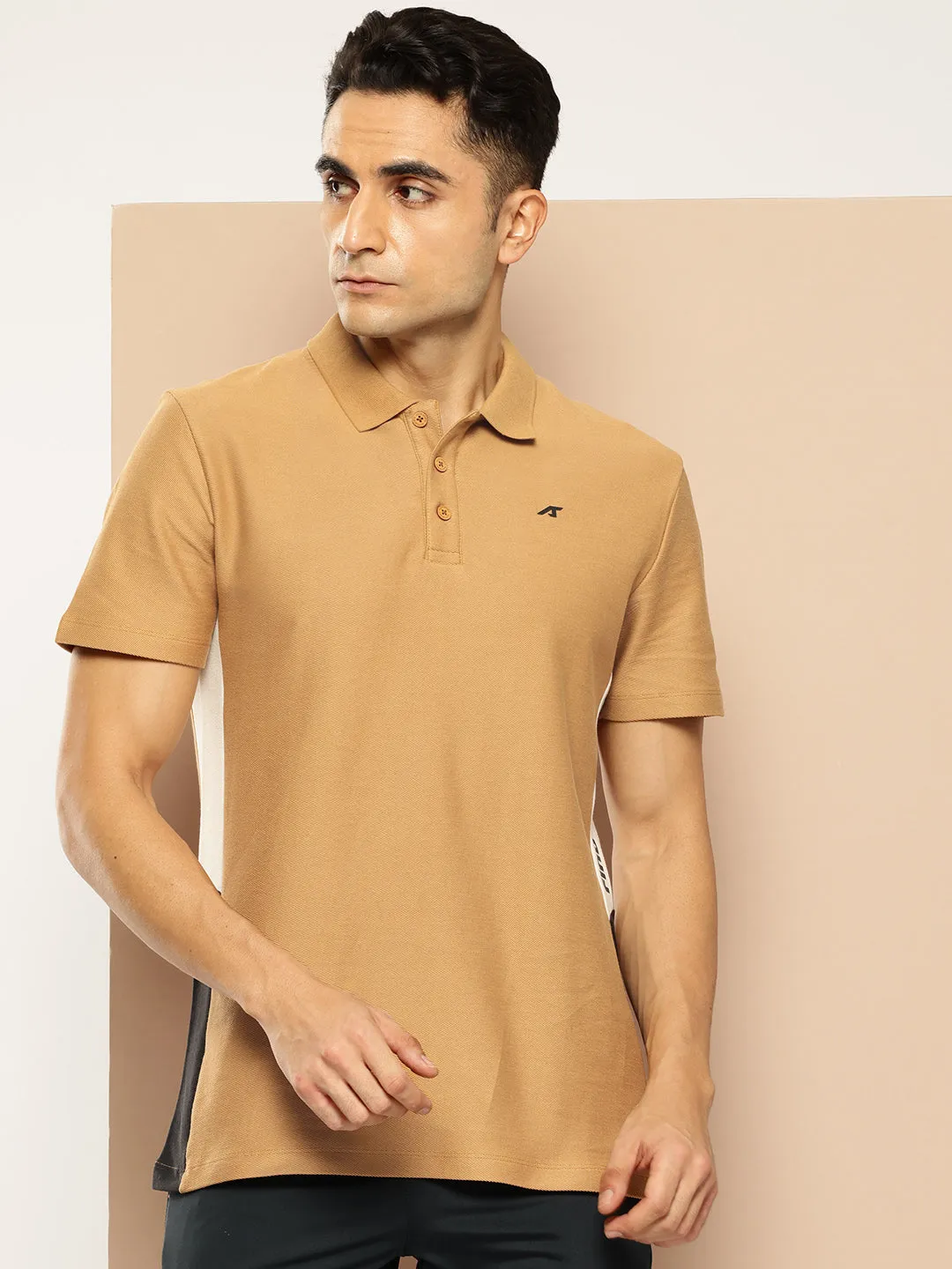 Graphical Panel Polo T-Shirt