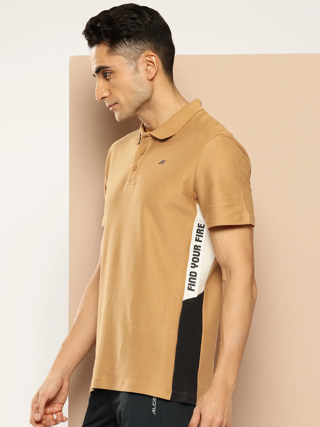 Graphical Panel Polo T-Shirt