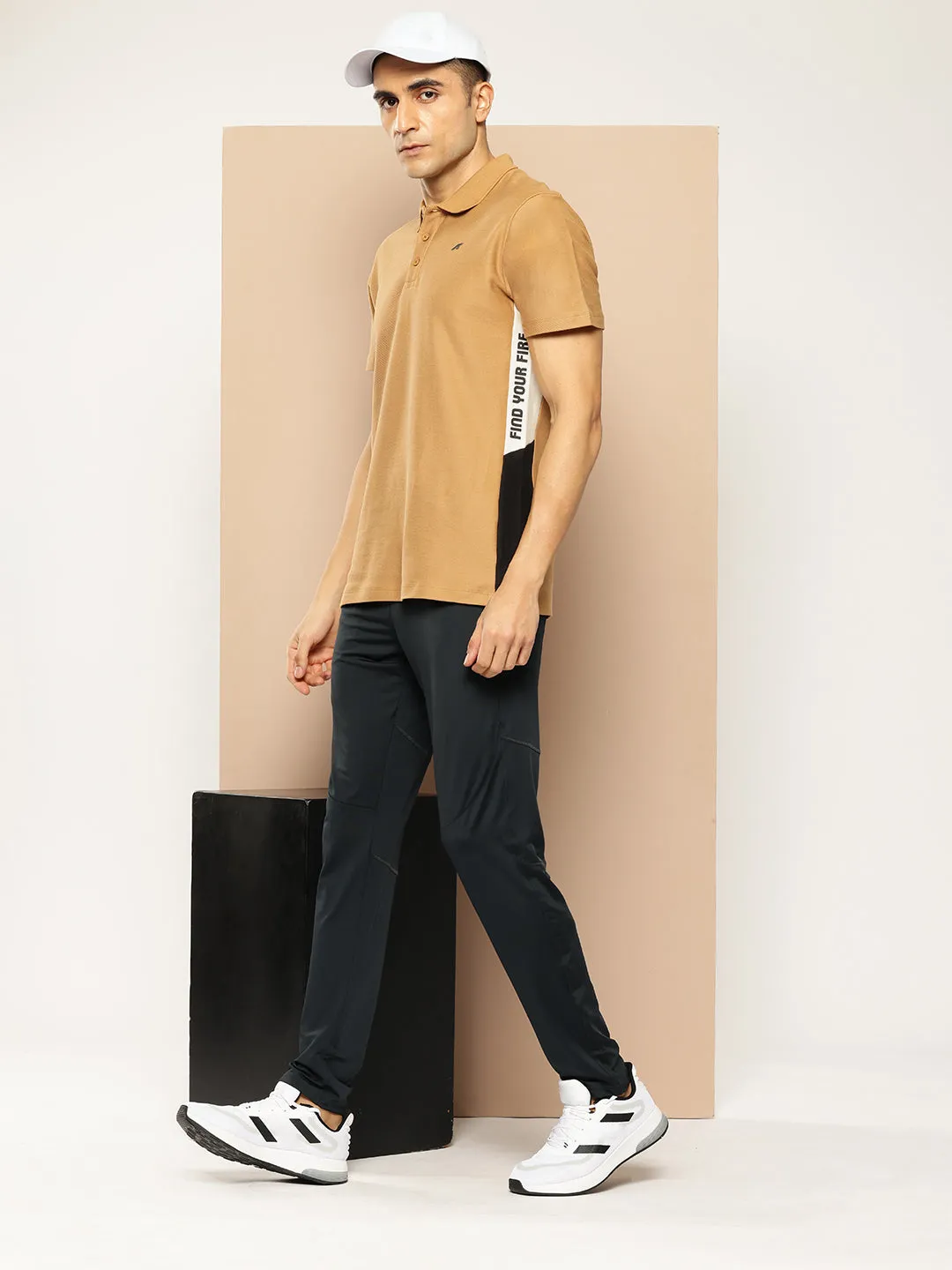 Graphical Panel Polo T-Shirt