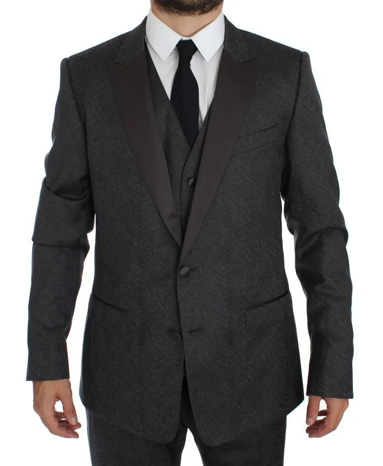 Gray MARTINI 3 Piece Slim Fit Suit Tuxedo