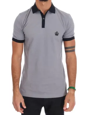 Gray Polo Shirt Cotton Crown T-shirt