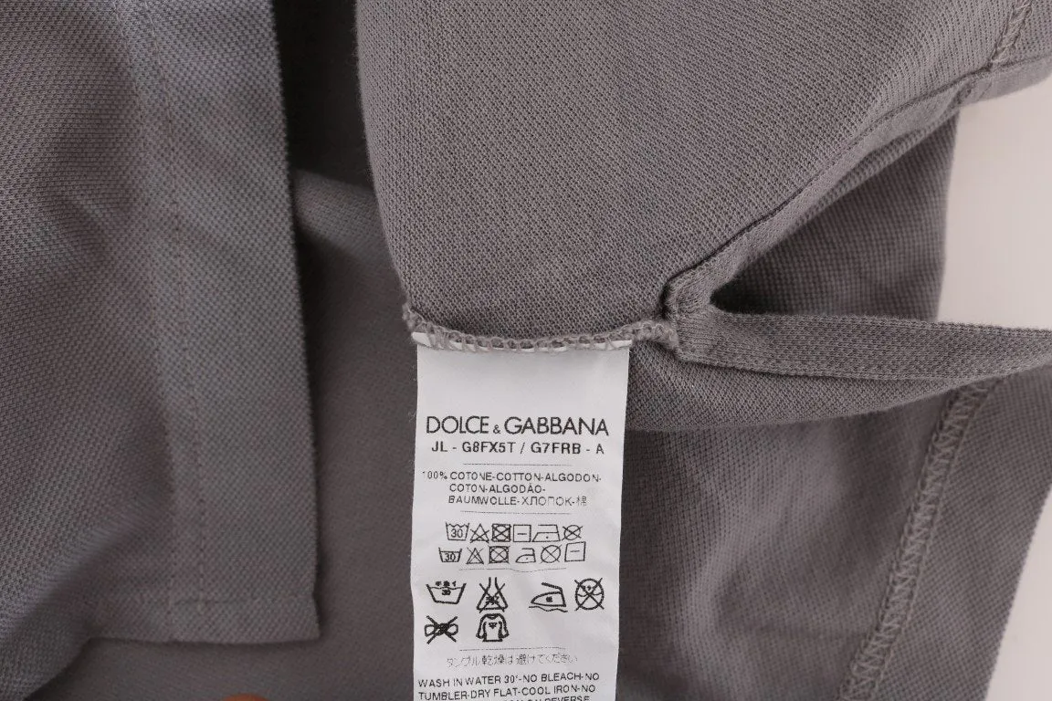 Gray Polo Shirt Cotton Crown T-shirt