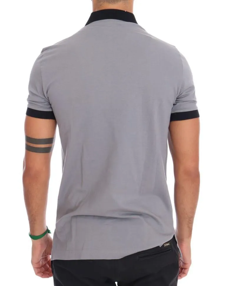 Gray Polo Shirt Cotton Crown T-shirt