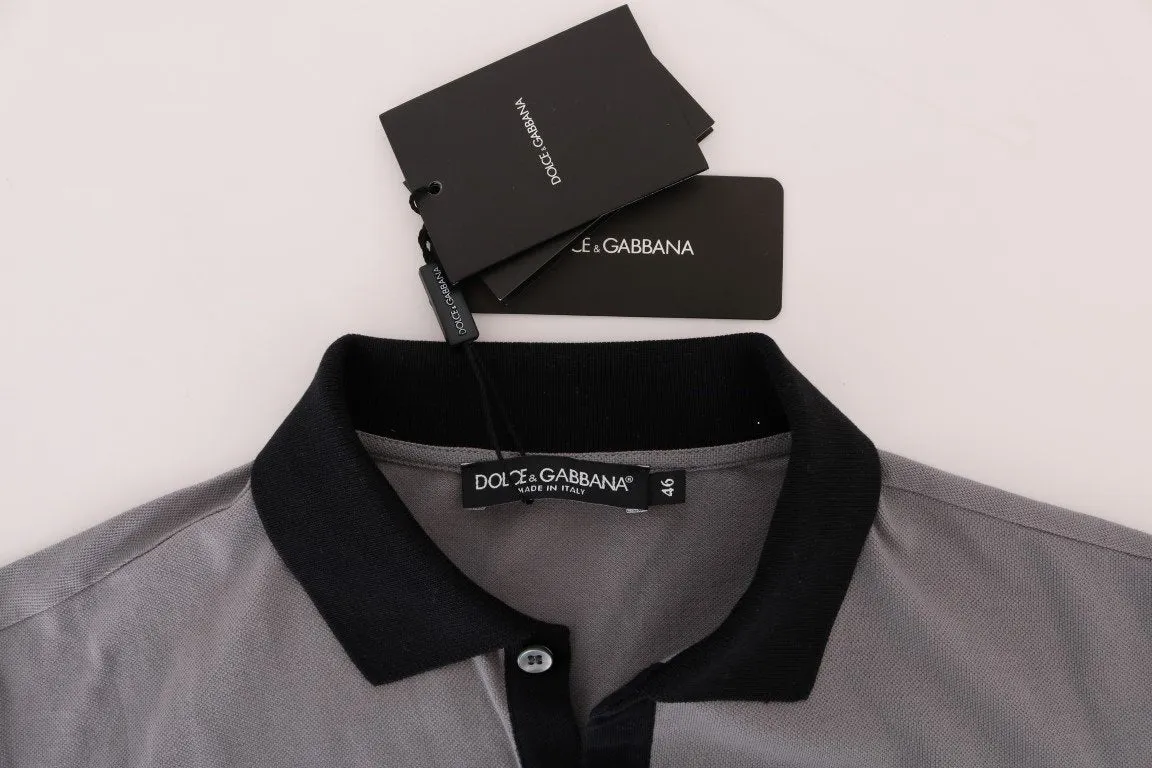 Gray Polo Shirt Cotton Crown T-shirt