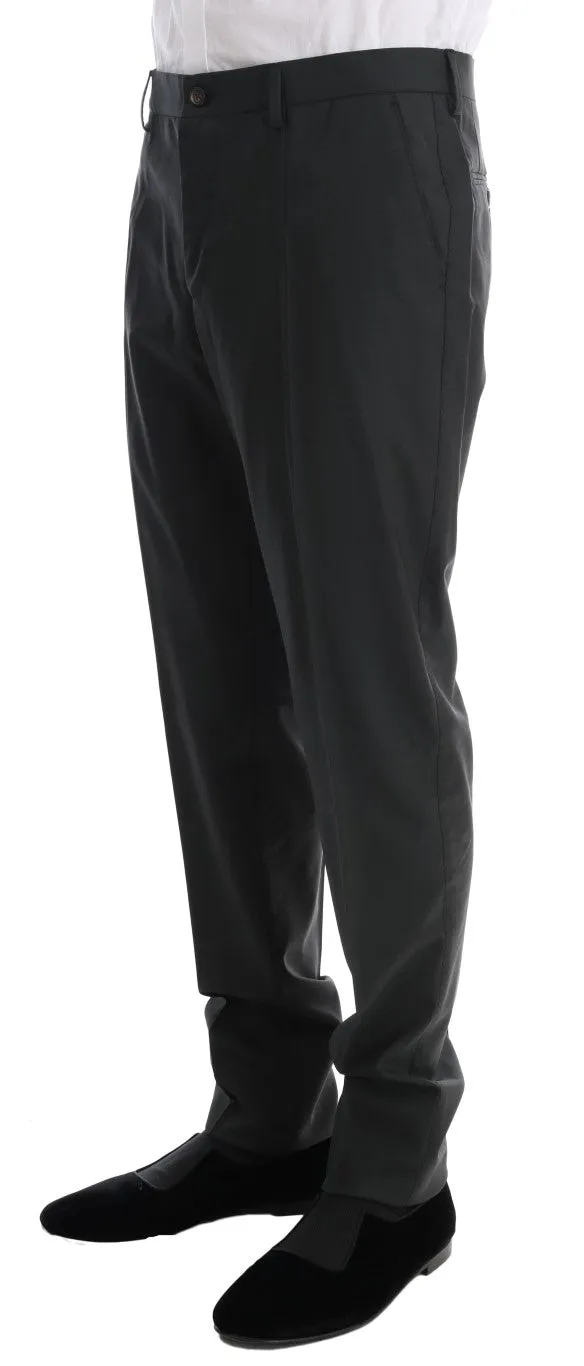 Gray Wool Slim Fit Two Button 3 Piece Suit