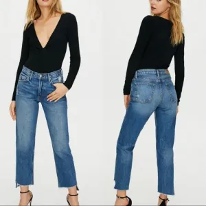 GRLFRND Helena High Rise Crop Straight Jeans