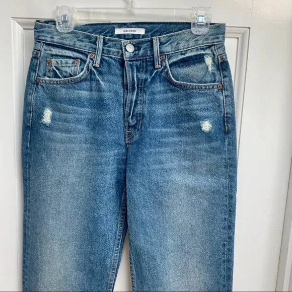 GRLFRND Helena High Rise Crop Straight Jeans