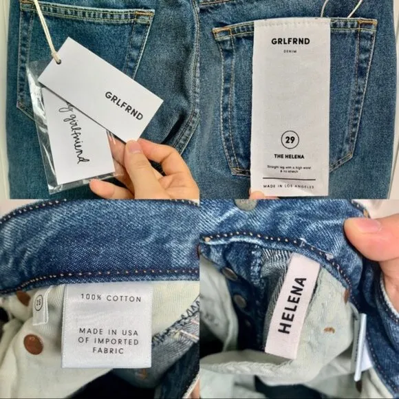 GRLFRND Helena High Rise Crop Straight Jeans